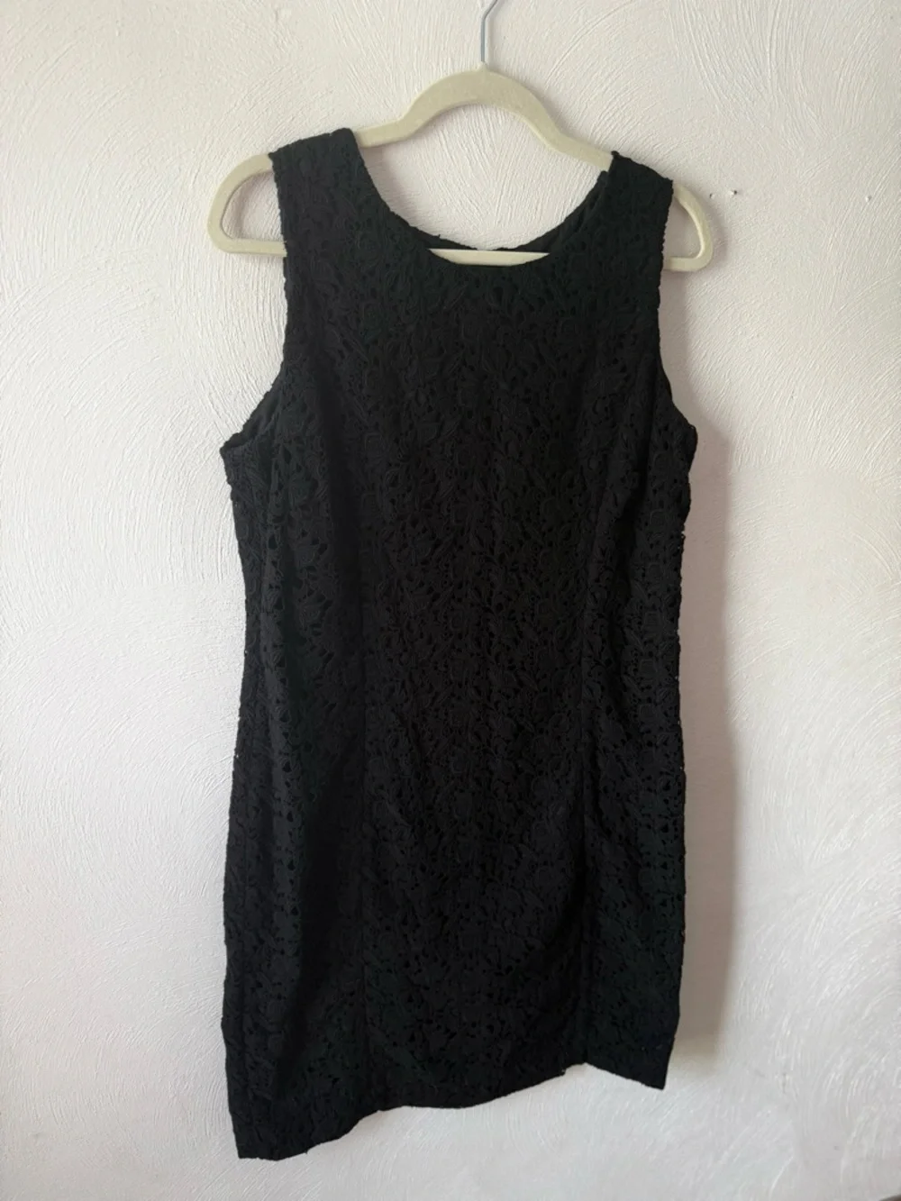 Talbots Black Lace Shift Dress 100% Cotton Classic Elegant Cocktail Work Sz 12 - Picture 2 of 6